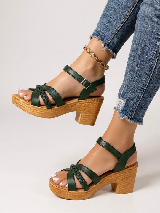 Alina Braided Heel Sandals