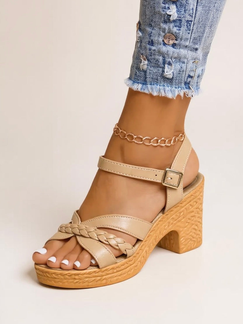 Alina Braided Heel Sandals