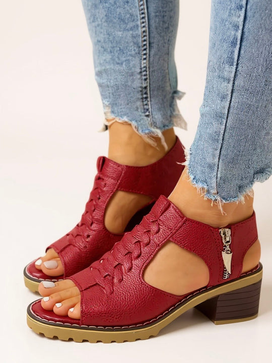 Elena Zip High Heel Sandals