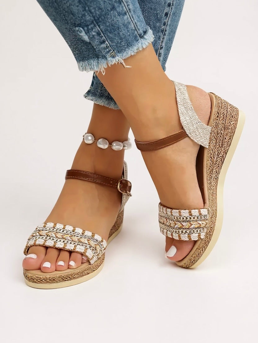 Elora Braided Wedge Sandals