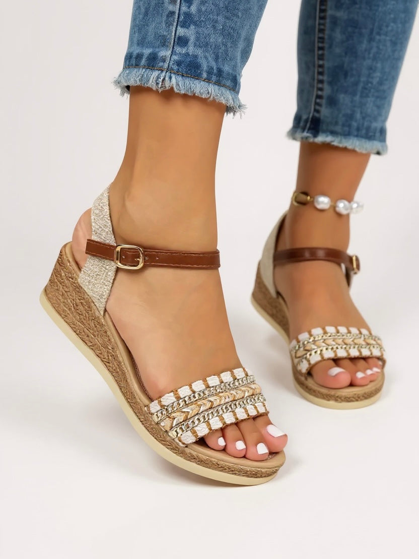 Elora Braided Wedge Sandals