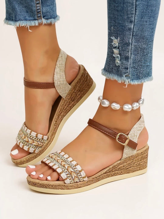 Elora Braided Wedge Sandals