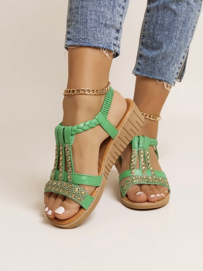 Zara Embellished Wedge Sandals