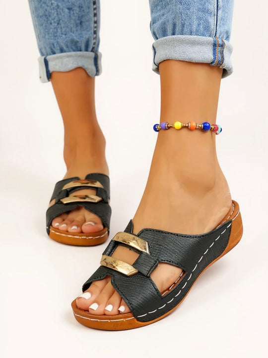 Dara Double-Buckle Slides
