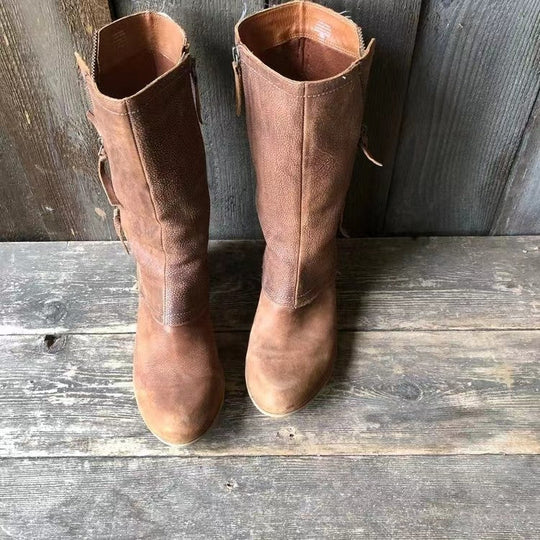 Lulia – Leather Ankle Boots with Side Zipper