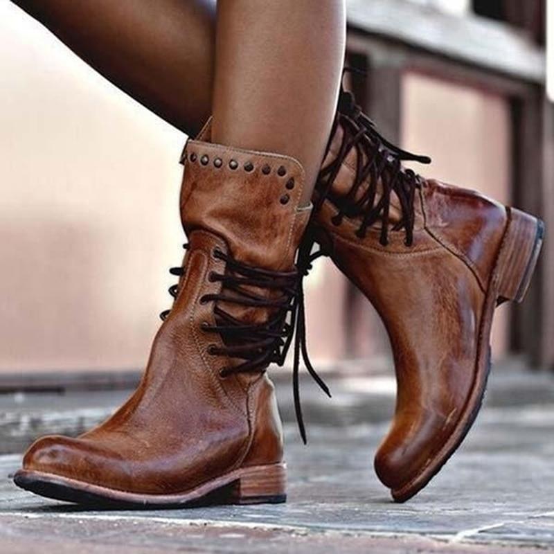 WYNONA - RUSTIC VINTAGE LEATHER BOOTS