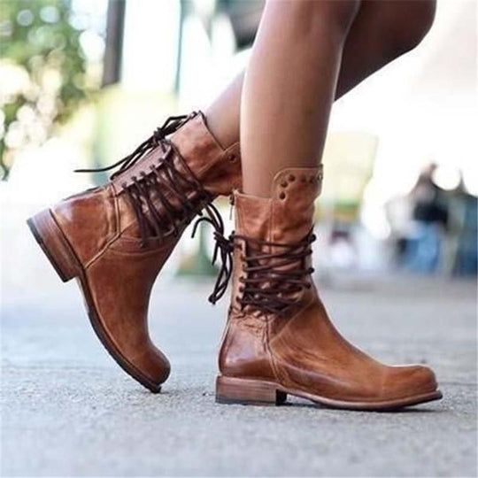 WYNONA - RUSTIC VINTAGE LEATHER BOOTS