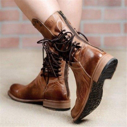 WYNONA - RUSTIC VINTAGE LEATHER BOOTS