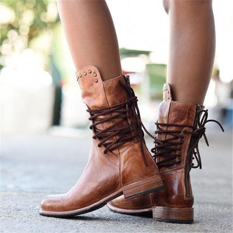 WYNONA - RUSTIC VINTAGE LEATHER BOOTS