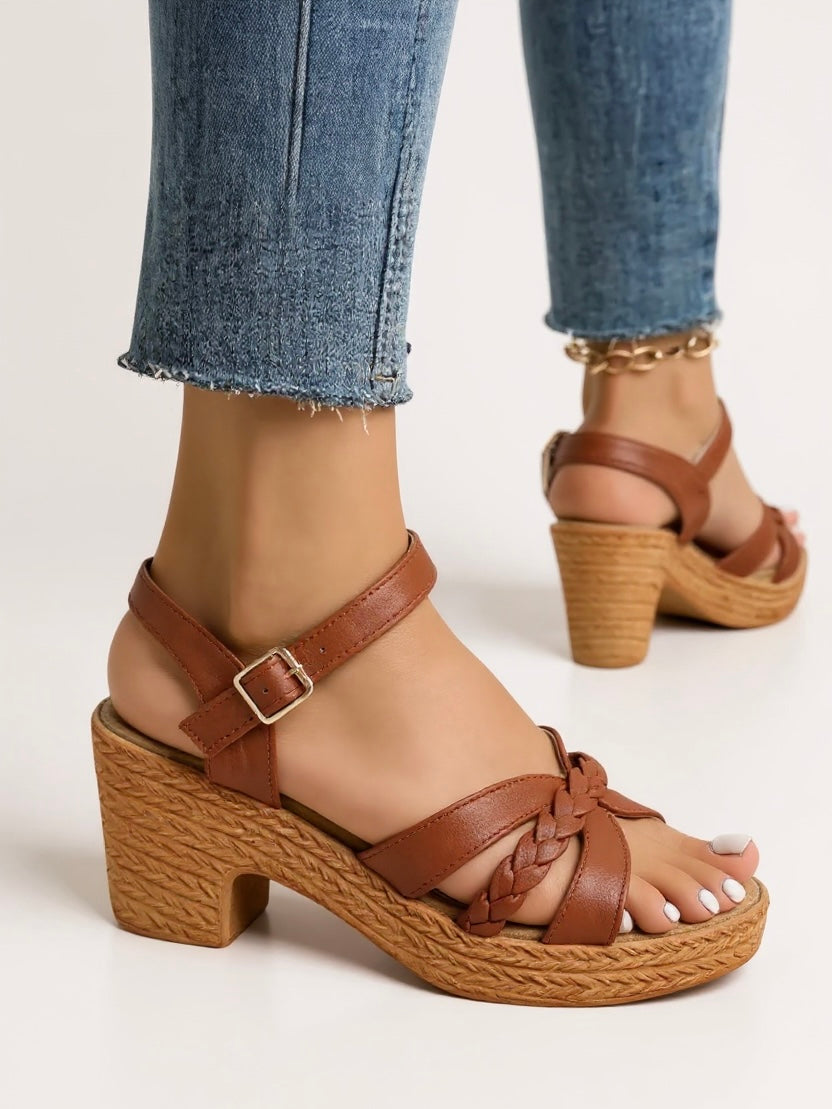 Alina Braided Heel Sandals