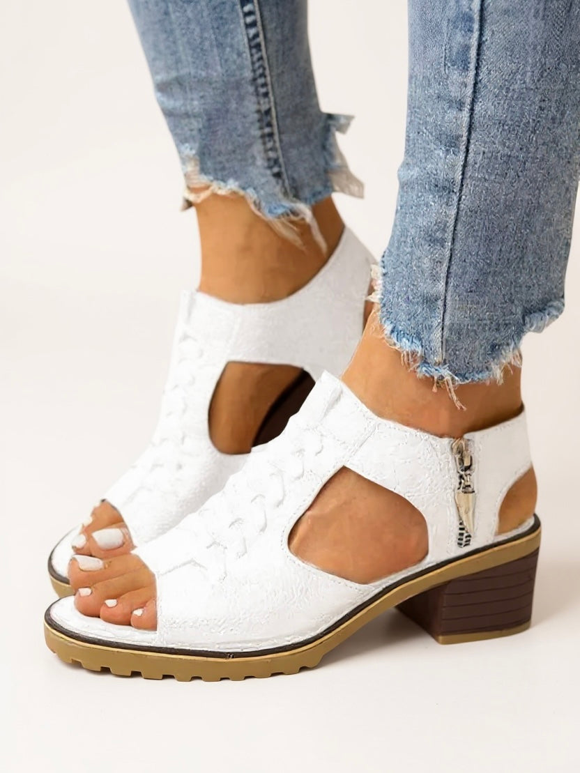 Elena Zip High Heel Sandals