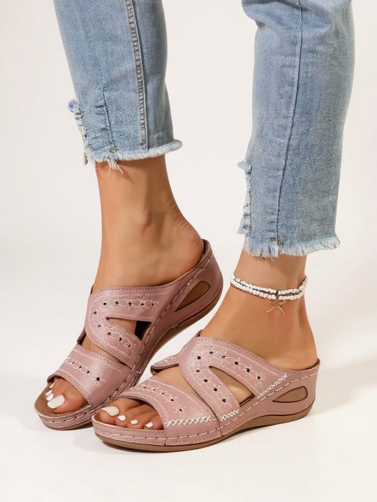 Calla Embroidered Slide Sandals