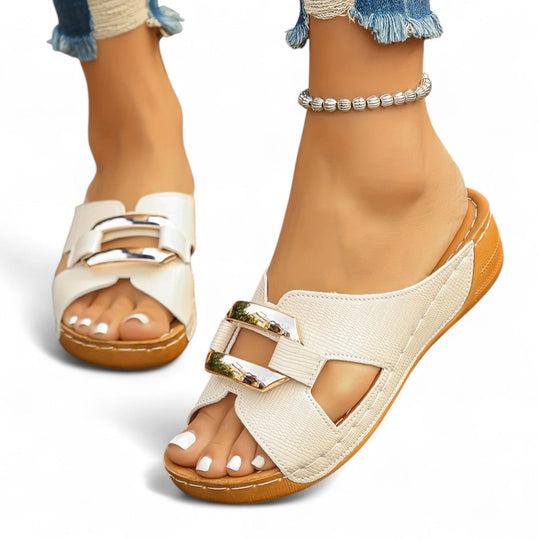 Capri Buckle Slide Sandals