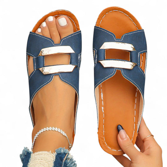 Capri Buckle Slide Sandals