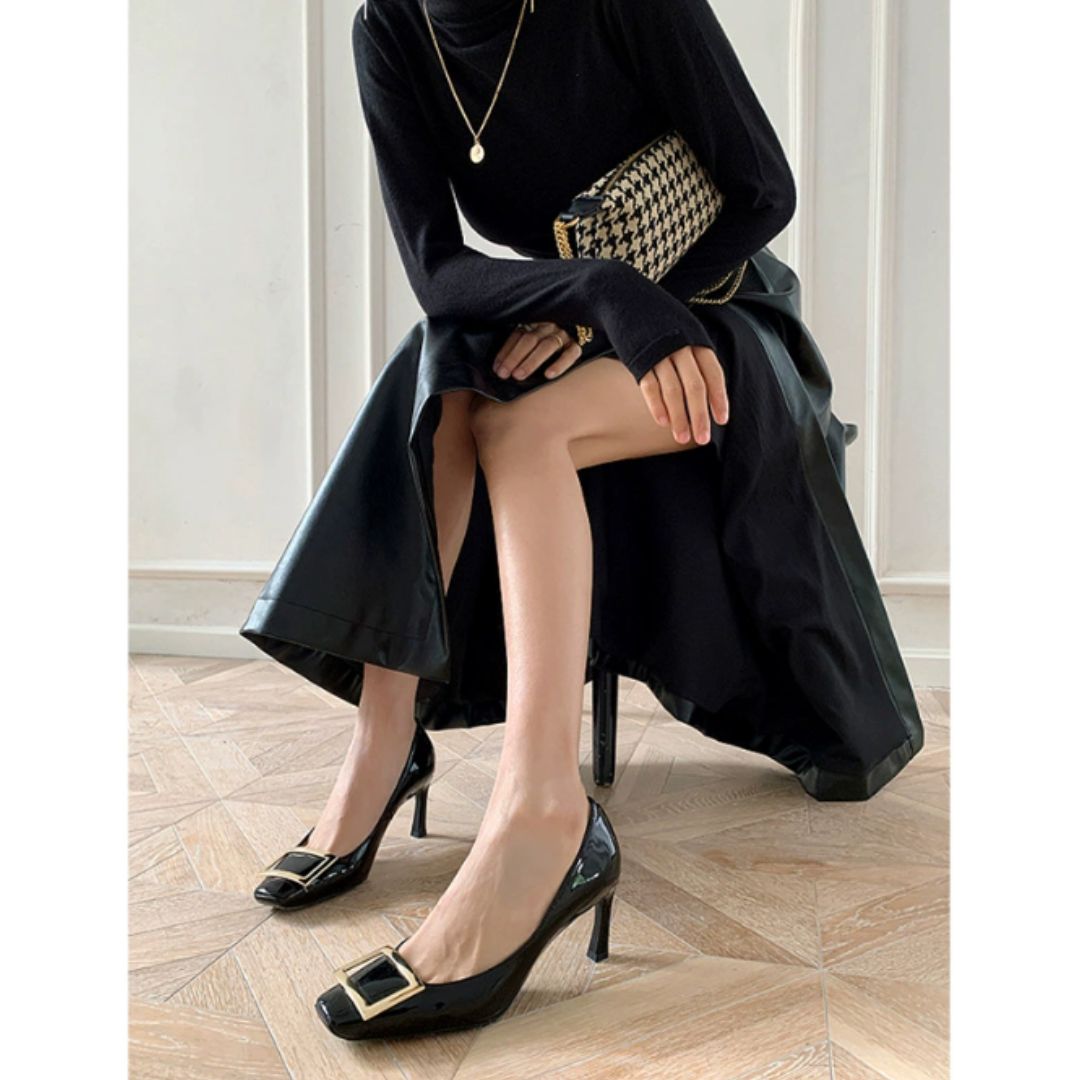 Narella - Elegant Mid-Heel Sandals with Square Toe