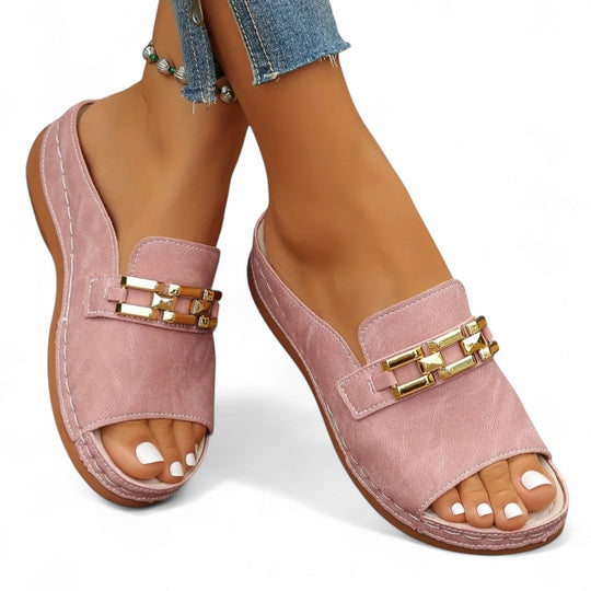 Romy™ Gold-Link Slide Sandals