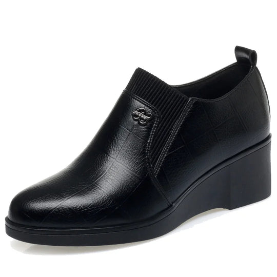 Switolina - Fashionable Leather Wedge Shoes